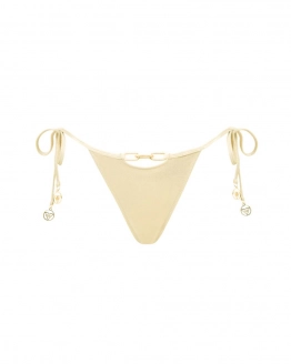 Slip tanga cu talie joasă, ajustabil lateral și lănțișor decorativ
