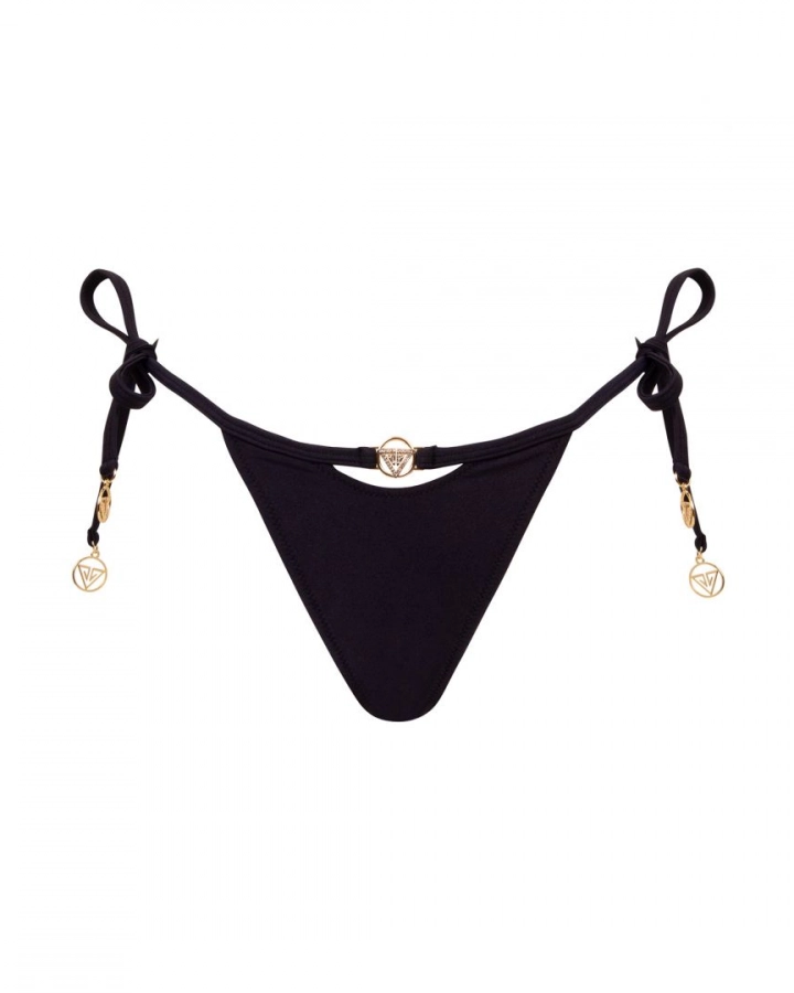 NUDE Push-up triangle bikini top with golden chains - S - VivienVance