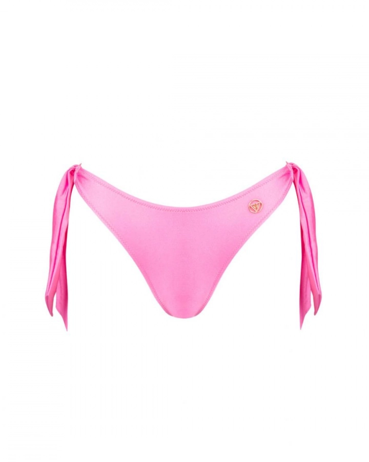 Állítható brazil bikini középmagas derékkal és arany logóval