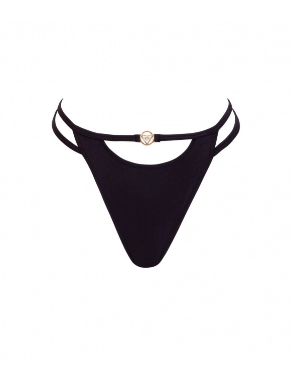 Magas derekú tanga fürdőruha U-alakú kivágással