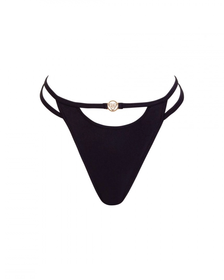 Bas de maillot tanga taille semi-haute avec découpe en U