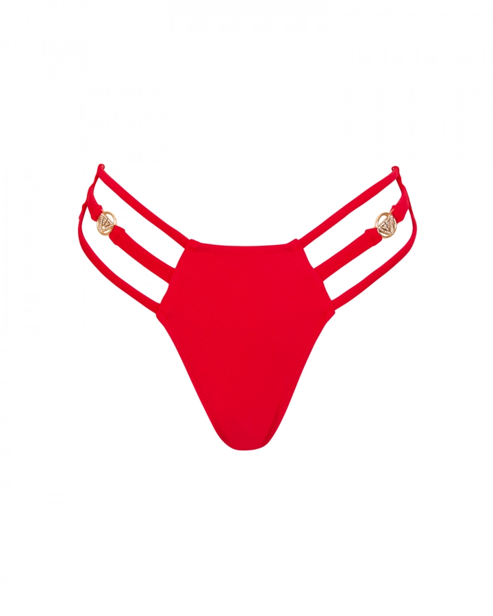 Brasilianischer Bikini-Slip mit mittelhohem Bund und mehreren Trägern
