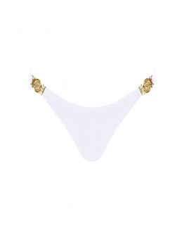 Tanga-Bikinihose mit mittelhohem Bund und goldenen Schmucksteinen
