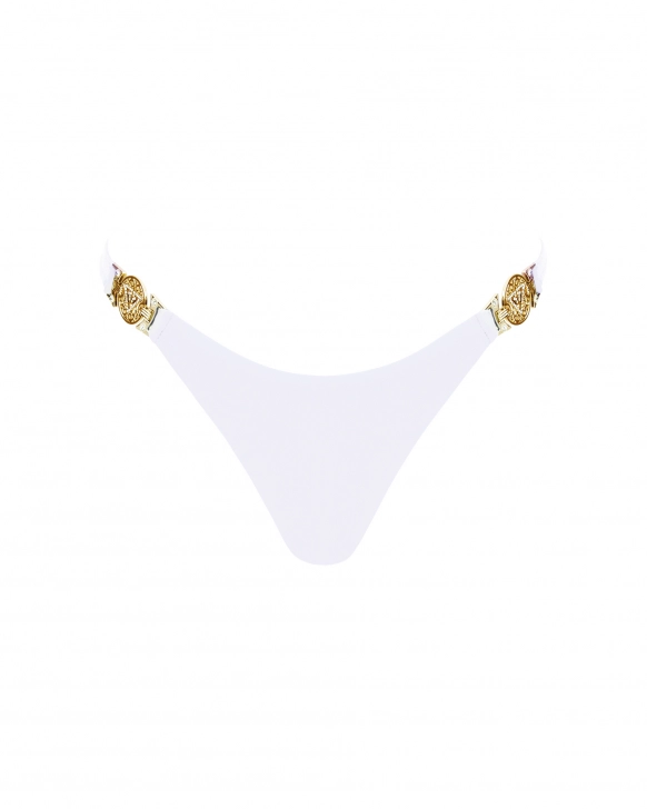 Bas de bikini tanga taille semi-haute avec bijoux dorés