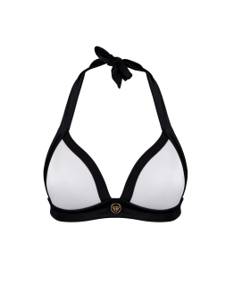 Push-Up Bikini Top con Spalline Larghe e Logo Dorato
