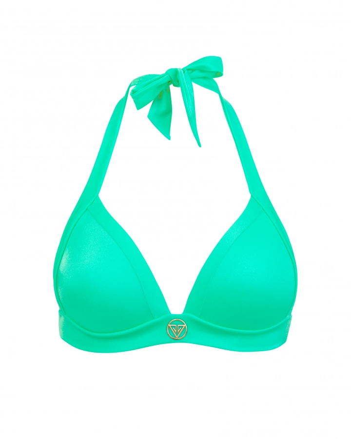 Push-Up Bikini Top mit Breiten Trägern und Gold-Logo