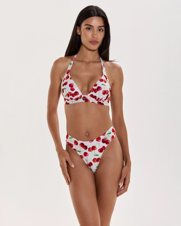 Sutien Bikini Push-Up Cu Logo Auriu și Design Fronsat