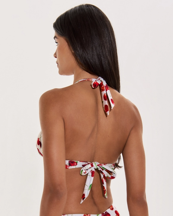 Sutien Bikini Push-Up Cu Logo Auriu și Design Fronsat