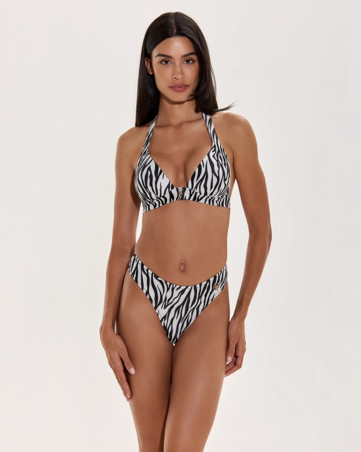 Push-Up Bikini Felső Arany Logóval És Ráncolt Kosarakkal