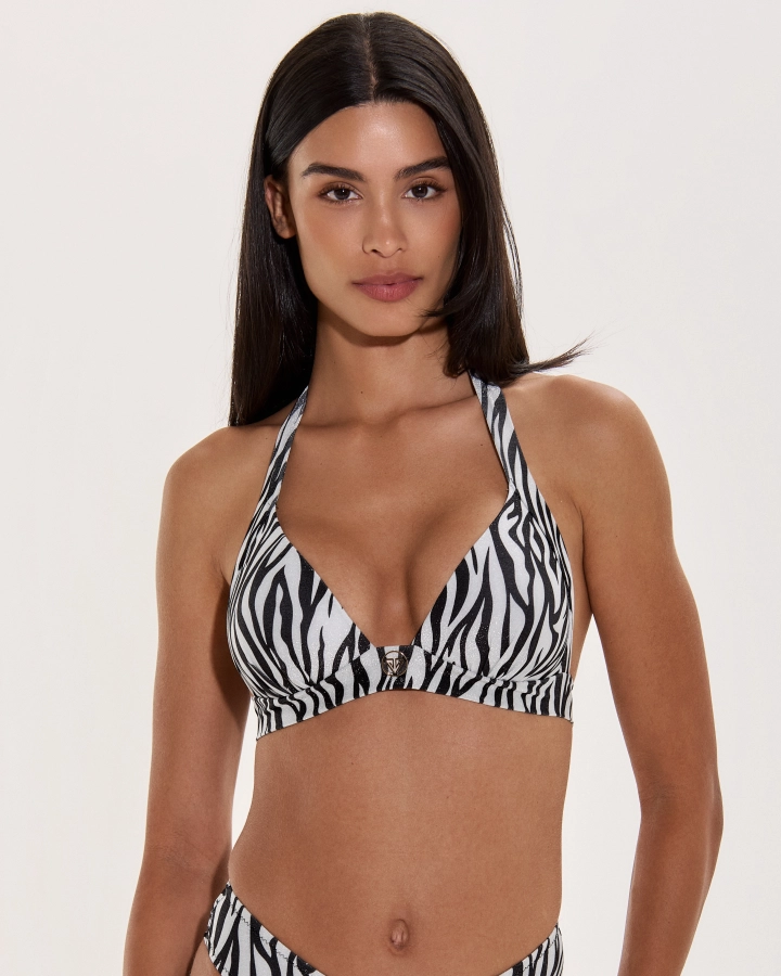 Push-Up Bikini Felső Arany Logóval És Ráncolt Kosarakkal