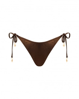 Slip tanga ajustabil cu talie semi-înaltă și accesorii aurii