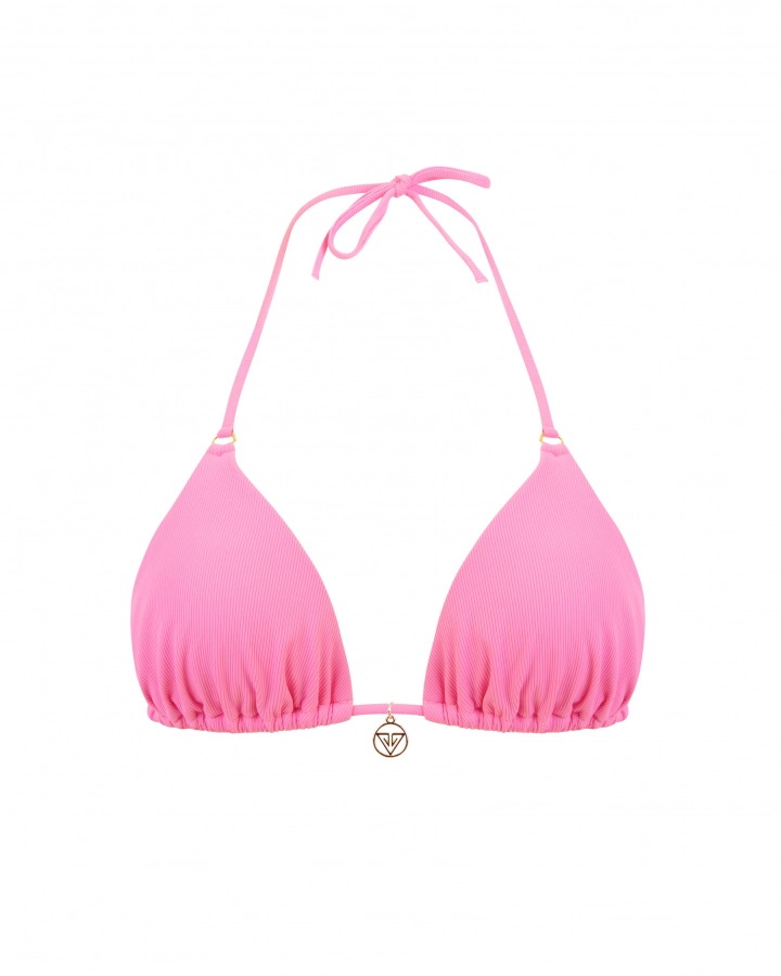 A strisce Top bikini a triangolo con imbottiture rimovibili