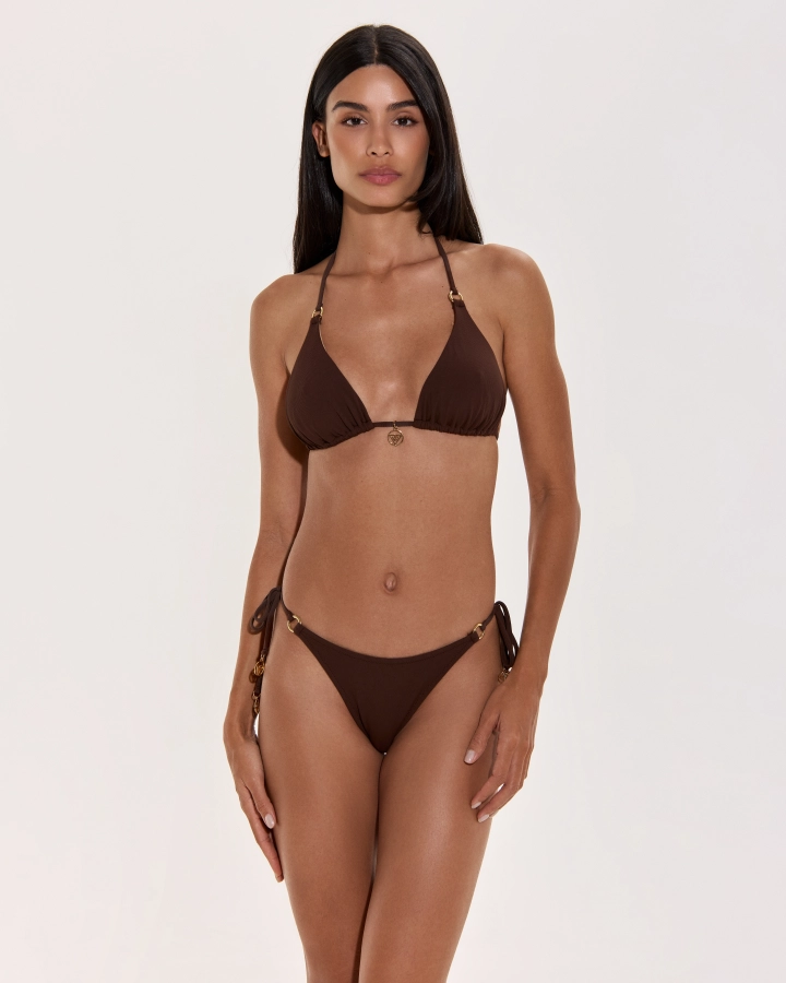 Top Bikini A Triangolo Texturizzato Con Imbottitura Rimovibile