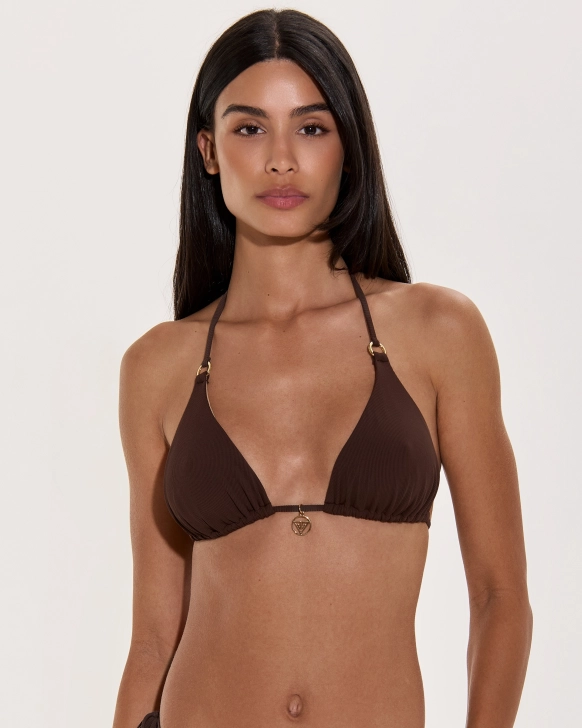 Top Bikini A Triangolo Texturizzato Con Imbottitura Rimovibile