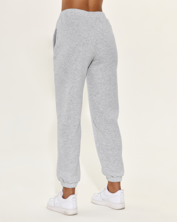 Relaxed fit joggers with elastic waist and gold embroidery