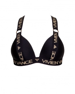 Push-up triangle bikini top with branded straps