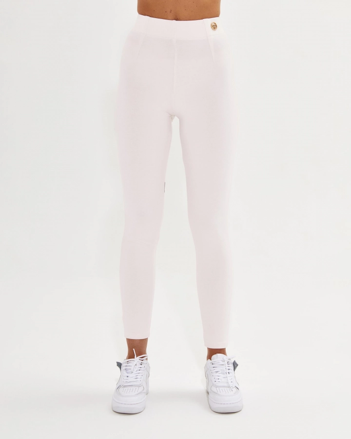 Baumwoll-Leggings mit hohem Bund und Seitenlogo