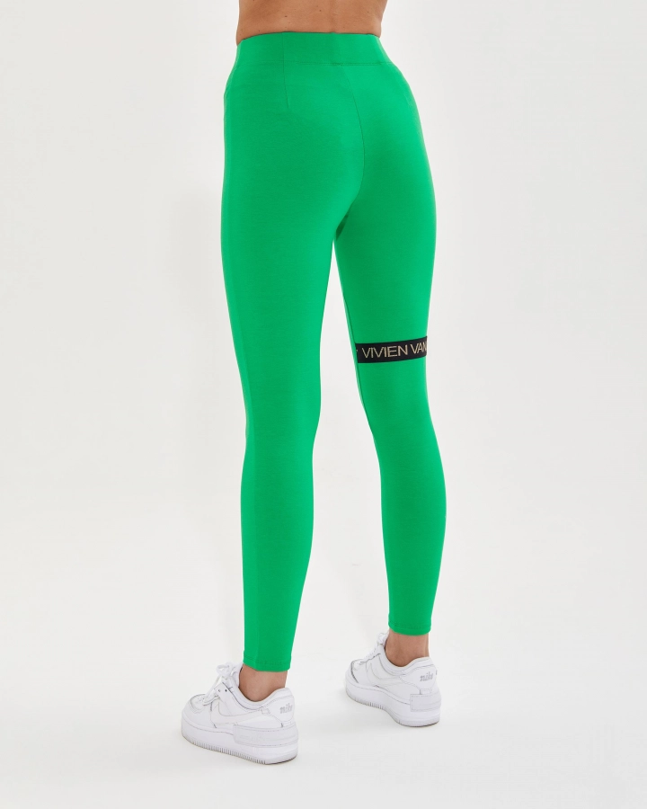 Baumwoll-Leggings mit hohem Bund und Seitenlogo