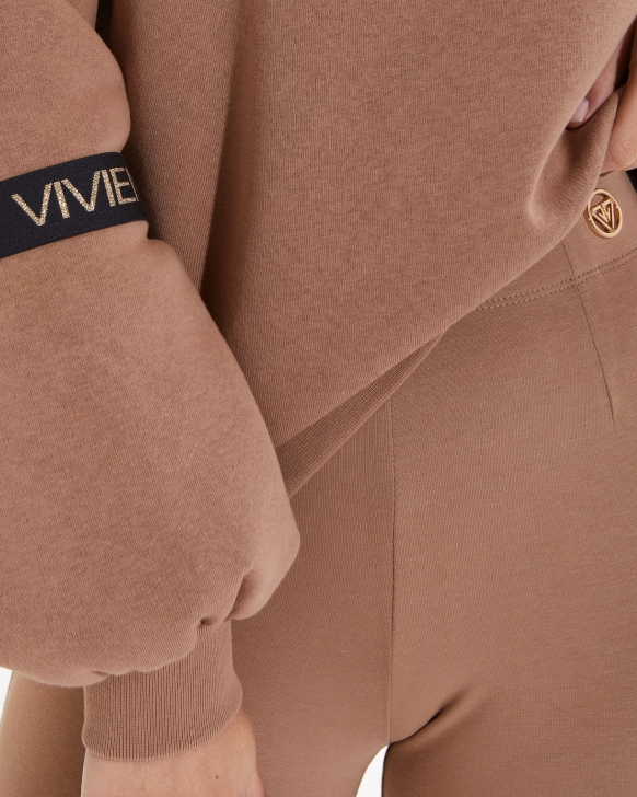 Legging en coton taille haute avec logo latéral