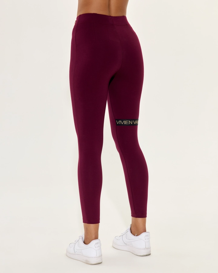 Baumwoll-Leggings mit hohem Bund und Seitenlogo