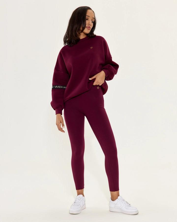 Baumwoll-Leggings mit hohem Bund und Seitenlogo