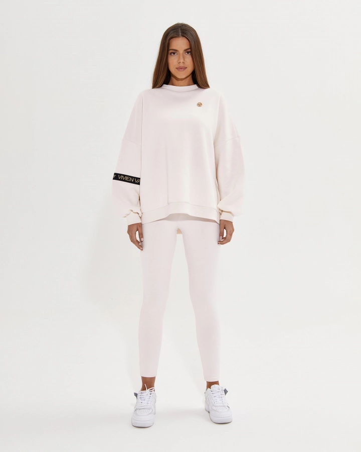 Baumwoll-Leggings mit hohem Bund und Seitenlogo