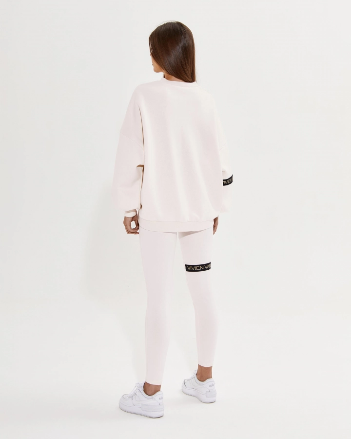 Baumwoll-Leggings mit hohem Bund und Seitenlogo