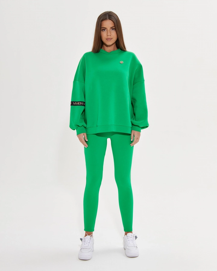Baumwoll-Leggings mit hohem Bund und Seitenlogo