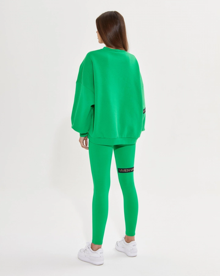 Baumwoll-Leggings mit hohem Bund und Seitenlogo