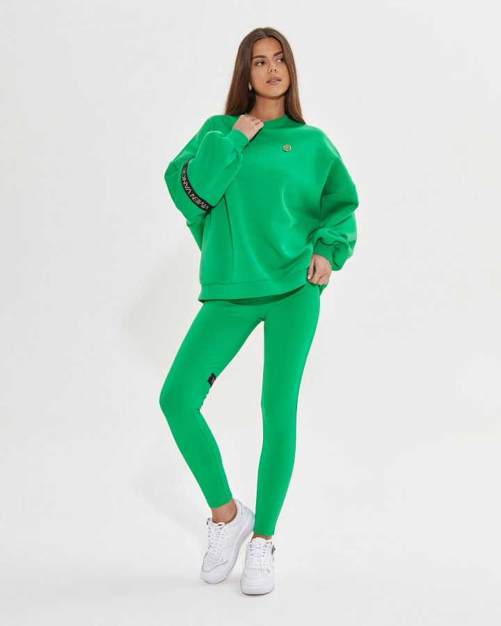 Baumwoll-Leggings mit hohem Bund und Seitenlogo