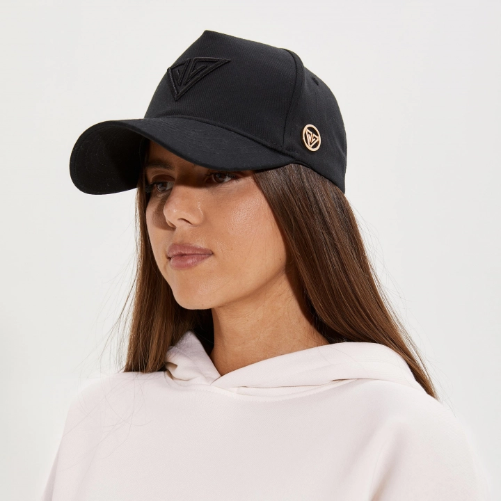 Black Cap with metal accessories - ONE SIZE - Vivien Vance