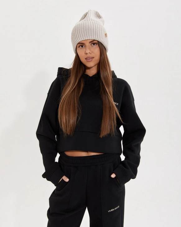 Knitted Beanie With Metal Logo