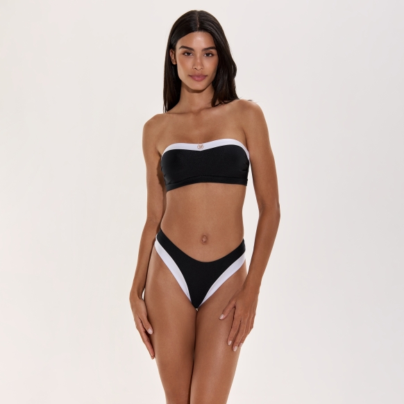 Black White Bikini Set