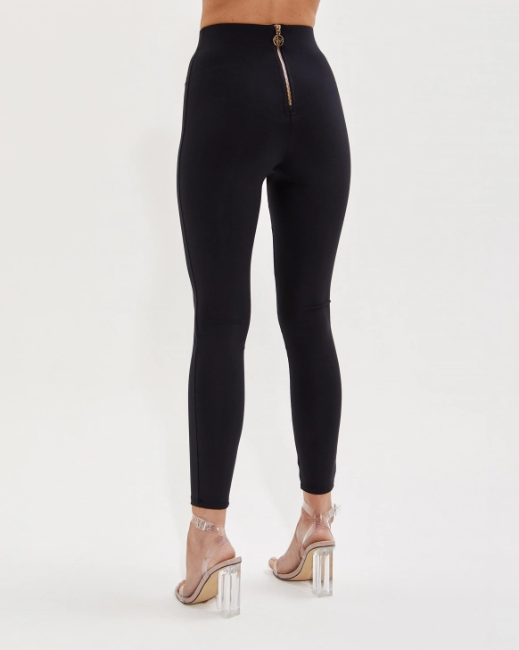 Leggings with Gold Back Zip