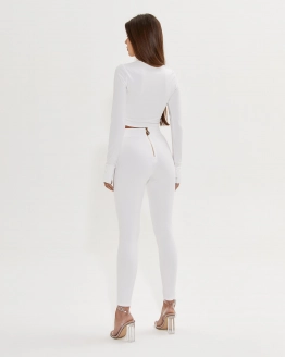 Legíny se zlatým zipem – WHITE – 3. kép