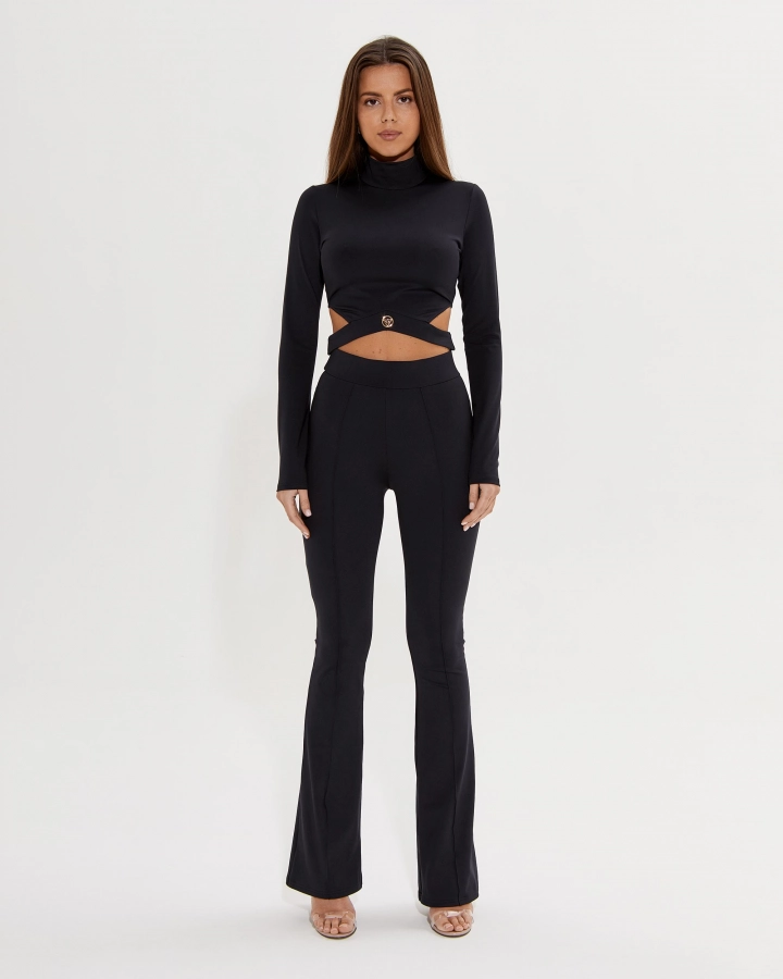 Weite Leggings mit goldenem Logo