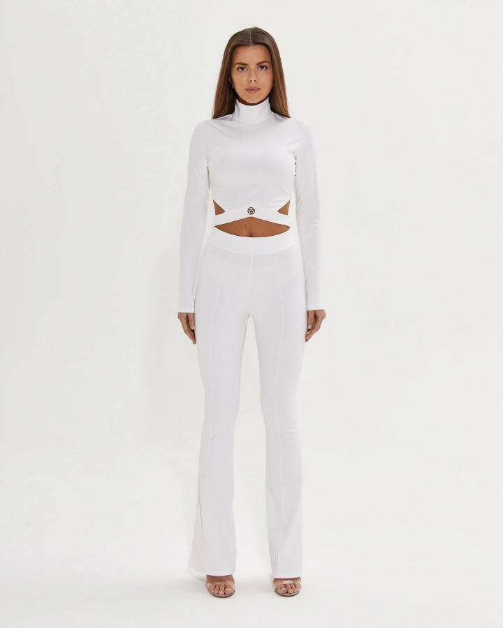 Weite Leggings mit goldenem Logo