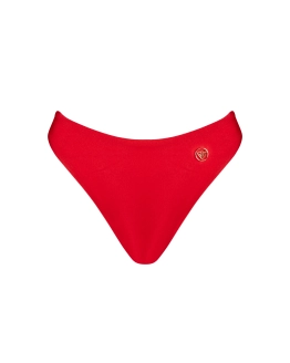 Klassischer Bikini-Slip mit hohem Bund und goldenem Logo