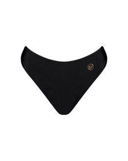 Klassischer Bikini-Slip mit hohem Bund und goldenem Logo