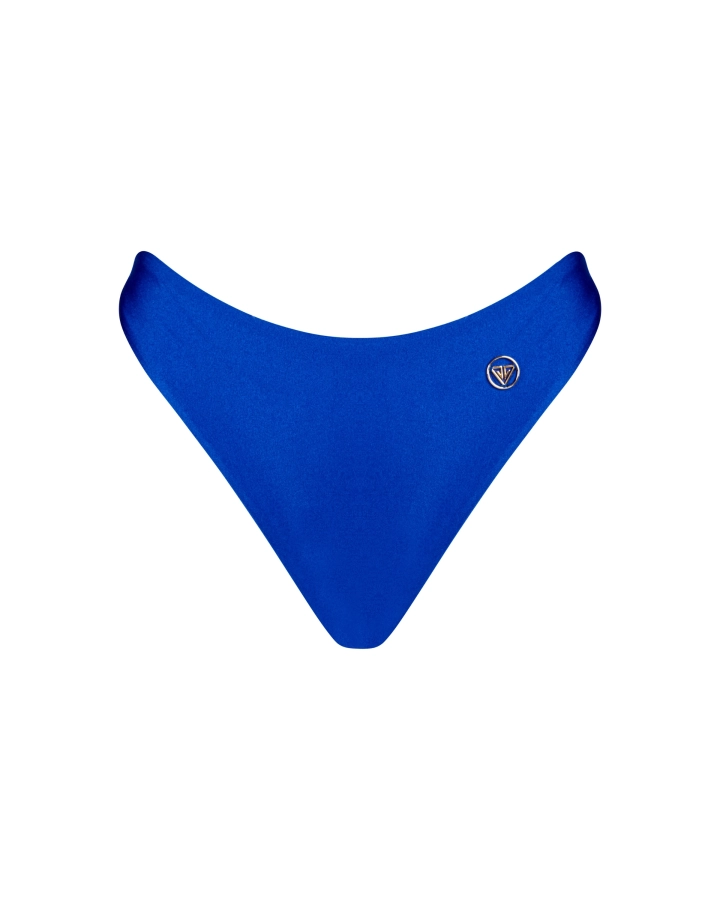 Klassischer Bikini-Slip mit hohem Bund und goldenem Logo