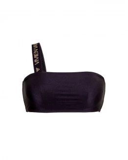 Haut de maillot une épaule sans push-up avec élastique Vivien Vance – BLACK – 5. kép
