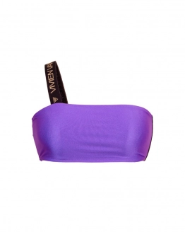 Without push-up bandeau bikini top with branded strap