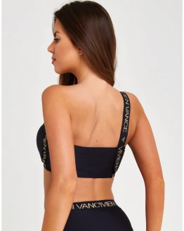 Haut de maillot une épaule sans push-up avec élastique Vivien Vance – BLACK – 3. kép