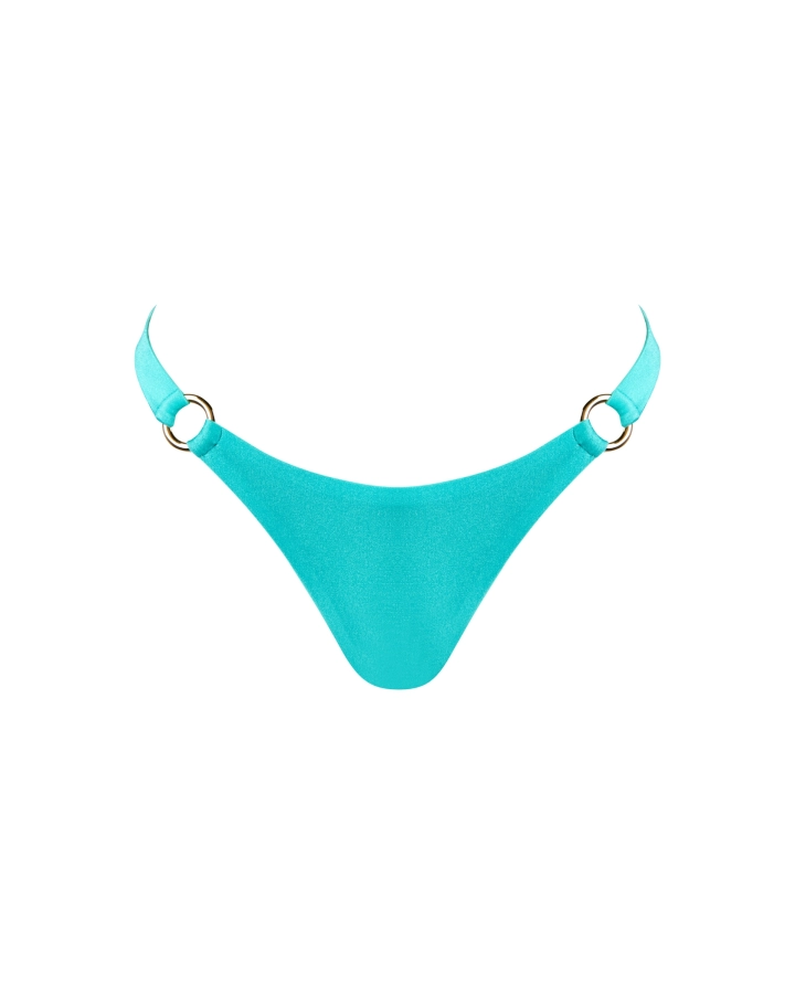 Brazilian bikini bottom with decorative gold rings