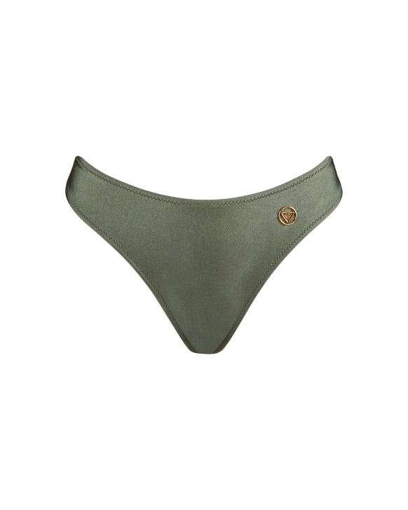 Brazilian bikini bottom with front gold logo