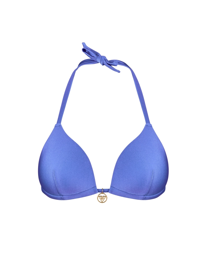 Sutien Bikini Push-Up Triunghi cu Logo Metalic