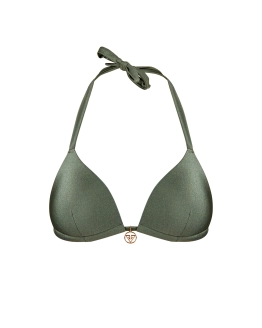 Sutien Bikini Push-Up Triunghi cu Logo Metalic