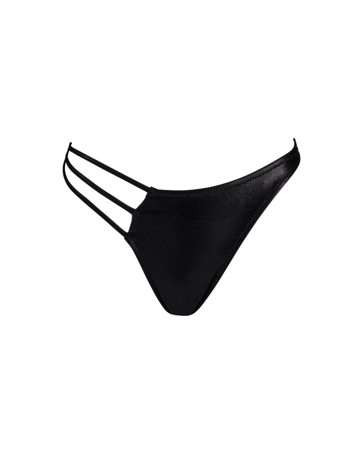 Schwarz Thong Bikini Bottom XS Vivien Vance