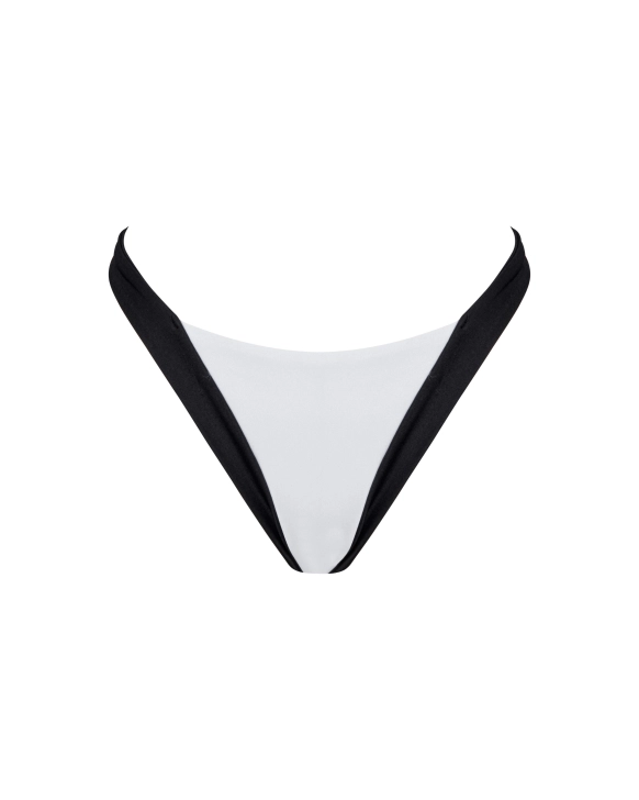 Magasan szabott tanga bikini alsó arany logóval