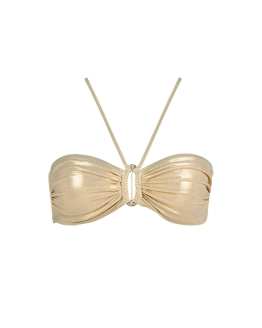 Sutien Bikini fără Burete cu Accesoriu Auriu
